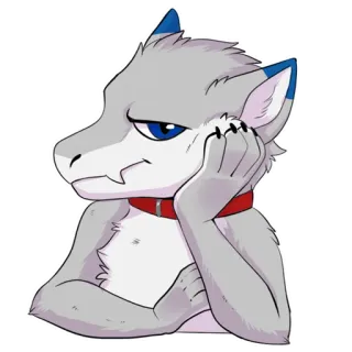 😒 73c253bd Furry, Antropomorfo, Lupo, Canino, Annoiato, Cartone animato, Adesivo telegram sticker