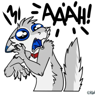 🙀 7b88768d mi AAAH! urlante, cartone animato, angosciato, paura, lupo, spaventato, scioccato telegram sticker