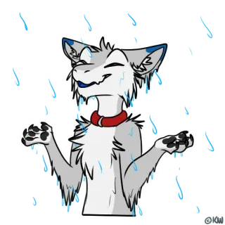 💧 886af1f5 Furry, Cartone animato, Animale, Antropomorfo, Cane, Pioggia, Bagnato telegram sticker