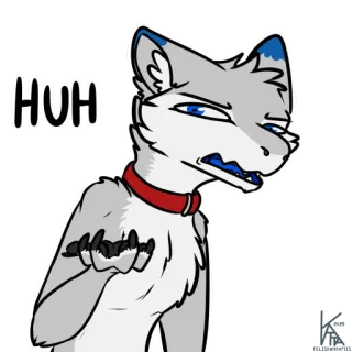 🤔 9637be21 HUH lupo, animale, furry, cane, domanda, confuso, collare telegram sticker