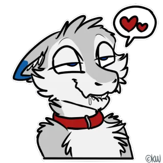 😍 9e3c18ba cartone animato, cane, amore, cuore, collare, peloso, animale telegram sticker