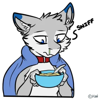 😵 a261aba6 SNIFF Furry, Antropomorfo, Animale, Cartone animato, Cibo, Malattia, Malato, Zuppa telegram sticker