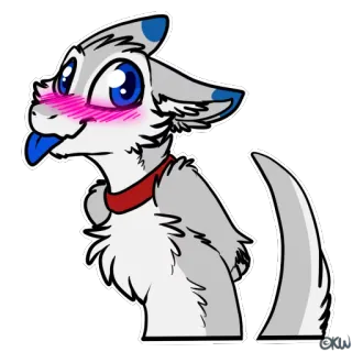 😊 a3da51be Furry, Antropomorfo, Cartone animato, Animale, Cane, Carino, Arrossire, Lingua telegram sticker