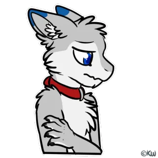 😞 bf54d7a1 Furry, Lupo, Antro, Triste, Cartoni animati, Personaggio telegram sticker