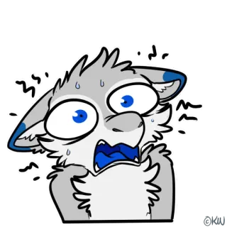 🙀 c414d156 Furry, Nervoso, Spaventato, Ansioso, Sticker, Cartone animato telegram sticker