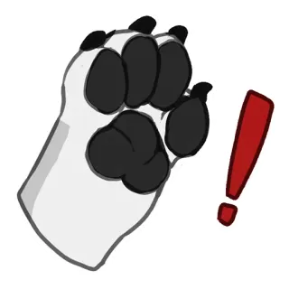 🐾 df4c490a pugno, zampa di animale, punto esclamativo, allerta, attenzione telegram sticker