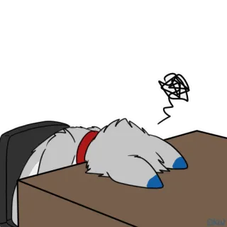 🤦‍♂️ ea3cf4a4 antropomorfo, triste, esausto, scrivania, ufficio, animale telegram sticker
