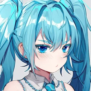 😠 24afbf59 Hatsune Miku anime, manga, vocaloid, music, kawaii, cute, female, blue hair, character whatsapp sticker