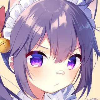 😒 b3d68677 anime, catgirl, cute, maid, kawaii, manga, chibi whatsapp sticker