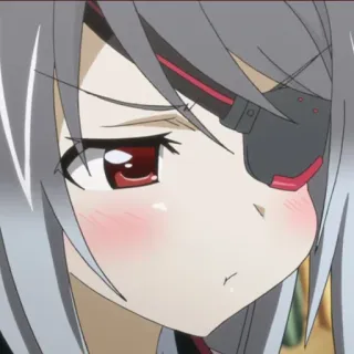 😡 eba53d5e anime girl, eye patch, cute, manga, cartoon whatsapp sticker