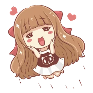 🥰 07f68958 Anime, Cartone animato, Kawaii, Carino, Ragazza, Maiale, Cuori telegram sticker