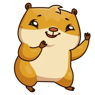 💃 b26f7f62 Hamster, Cartoon, Tier, Nagetier, süß, winkend whatsapp sticker