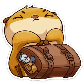 ✈ 4e84b6e2 カワウソ, スーツケース, 旅行, 動物, アニメ, かわいい, 荷物 telegram sticker