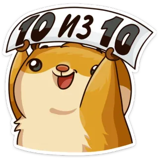 👍 74f0eaa5 10 из 10 ハムスター, かわいい, 10, 評価, 動物, 面白い, ステッカー, ロシア telegram sticker