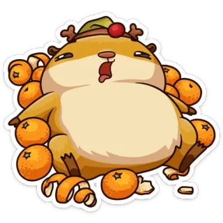 🍊 6c17e352 仓鼠, 橙色, 节日, 可爱, 动物, 贴纸 telegram sticker