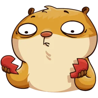 💔 b88c01ed เศร้า, อกหัก, แฮมสเตอร์, อกหัก, สัตว์, การ์ตูน telegram sticker