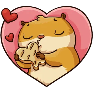 😘 c651024c แฮมสเตอร์, หัวใจ, ความรัก, สัตว์, คุกกี้, น่ารัก telegram sticker