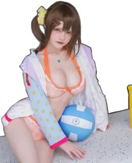 😍 579409ff Cosplay, Bikini, Carina, Ragazza Anime, Spiaggia, Pallavolo whatsapp sticker