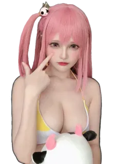 😍 897d5c5c Cosplay, Anime, Capelli rosa, Carina, Ragazza whatsapp sticker