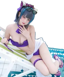 Cosplay (senyamiku) @Anak_kucing_stiker telegram stickers