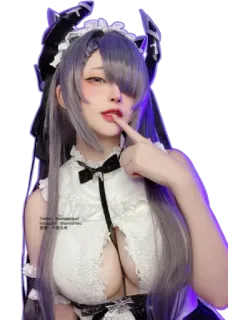 😍 b0a609e9 Cosplay, Anime, Donna, Cameriera, Costume whatsapp sticker