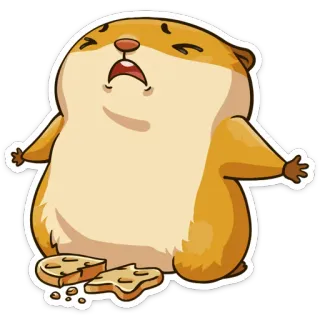 😖 075bec68 hámster, asco, molesto, triste, dibujos animados, emoji, animal telegram sticker