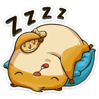 😴 4c43eb1a ZZZZ durmiendo, dormilón, hámster, siesta, dibujos animados, animal telegram sticker