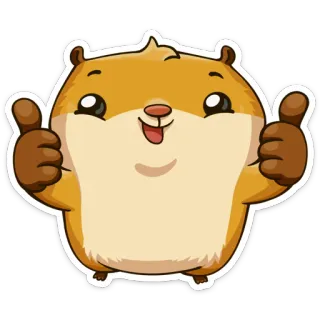 👍 9fed662a hámster, pulgar arriba, lindo, animal, pegatina, roedor, positivo telegram sticker