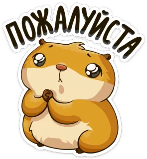 🙏 af1ccc15 ПОЖАЛУЙСТА hámster, lindo, por favor, animal, rogando, dibujos animados, ruso, petición telegram sticker
