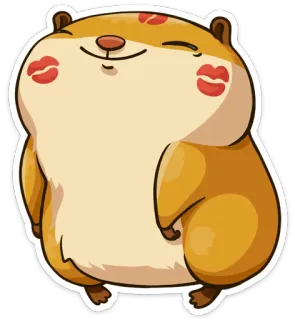😘 de9a8e29 hámster, beso, dibujos animados, animal, roedor, lindo telegram sticker