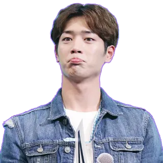 🙁 c9374769 uomo, giacca di jeans, espressione facciale, broncio telegram sticker