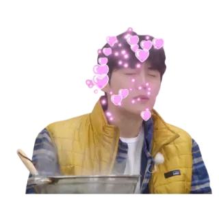 🥰 ddfc4442 ハート, 人, 男, 料理, 黄色いベスト telegram sticker