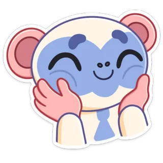 😔 035b967d mono, feliz, animal, lindo, pegatina telegram sticker