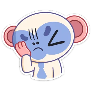 😔 1f935925 mono, molesto, facepalm, dibujos animados, animal, personaje, oficina telegram sticker