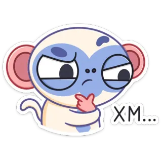 😔 3c4eba35 XM... Dibujo animado, Mono, Pensando, Sticker, Expresión, Lindo telegram sticker