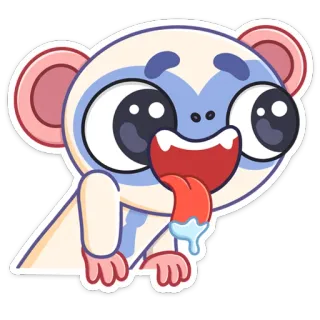 😔 3e711534 animal, dibujos animados, pegatina, lindo, mono, ojos, gracioso telegram sticker