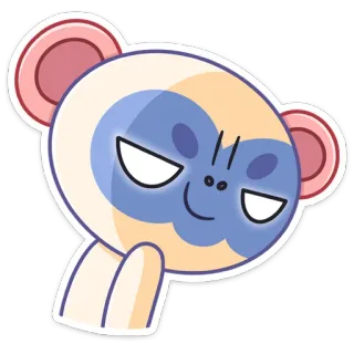 😔 42896bbe mono, dibujos animados, animal, lindo, pegatina, emoji telegram sticker