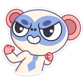 😔 7ae0ee76 mono, enfadado, dibujos animados, animal, superhéroe, mascota telegram sticker