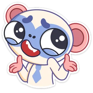 😔 abd766de dibujo animado, mono, lindo, pulgar arriba, feliz, pegatina telegram sticker