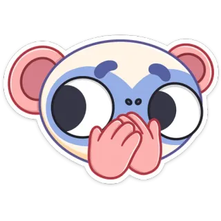 😔 fe79c9d4 mono, lindo, animal, pegatina, dibujo animado, expresión, shhh telegram sticker