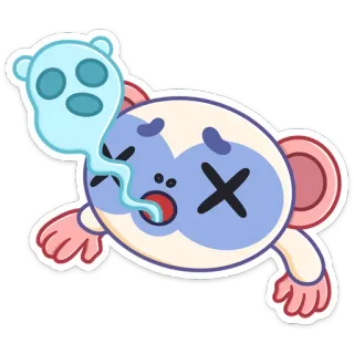 😲 ffc62ad9 pegatina, mono, dibujo animado, lindo, fantasma, animal telegram sticker