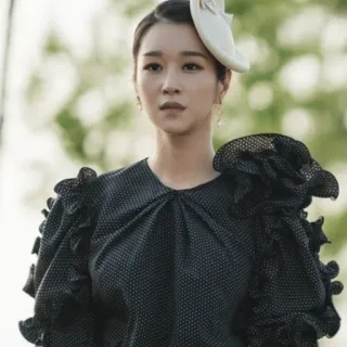 😐 b47791cf femme, portrait, chapeau, mode, robe, personne telegram sticker