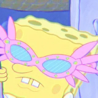 🌼 1122a52f Spongebob Squarepants спанч боб, мультфильм, смешной, солнцезащитные очки, милый, анимированный whatsapp sticker