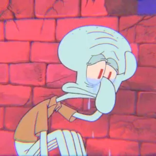 🌼 21450116 Squidward SpongeBob SquarePants Сквидвард, Спанч Боб, грустный, плачет, мультфильм, мем whatsapp sticker