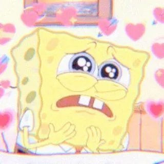 🌼 b780b49b Spongebob Spongebob Squarepants спанч боб, мультфильм, персонаж, милый, сердечки, nickelodeon whatsapp sticker