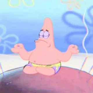 🌼 f9e72503 Patrick Star Spongebob Squarepants патрик стар, спанч боб, мультфильм, медитация, йога, мирный whatsapp sticker