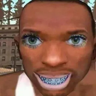 🌟 35744413 CJ Grand Theft Auto CJ, Grand Theft Auto, Postać z gry, Meme, śmieszne, zmodyfikowany obraz telegram sticker