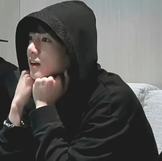 🧷 0f3b428d personne, sweat à capuche, noir, portrait, décontracté telegram sticker