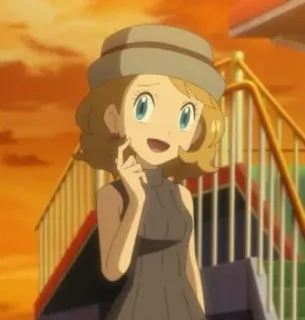 😄 1a7c3333 Serena Pokemon Anime, Pokémon, Serena, Karakter, Kartun telegram sticker