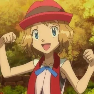 😄 2ee6dc97 Serena Pokemon serena, pokemon, anime, karakter, tersenyum, percaya diri telegram sticker